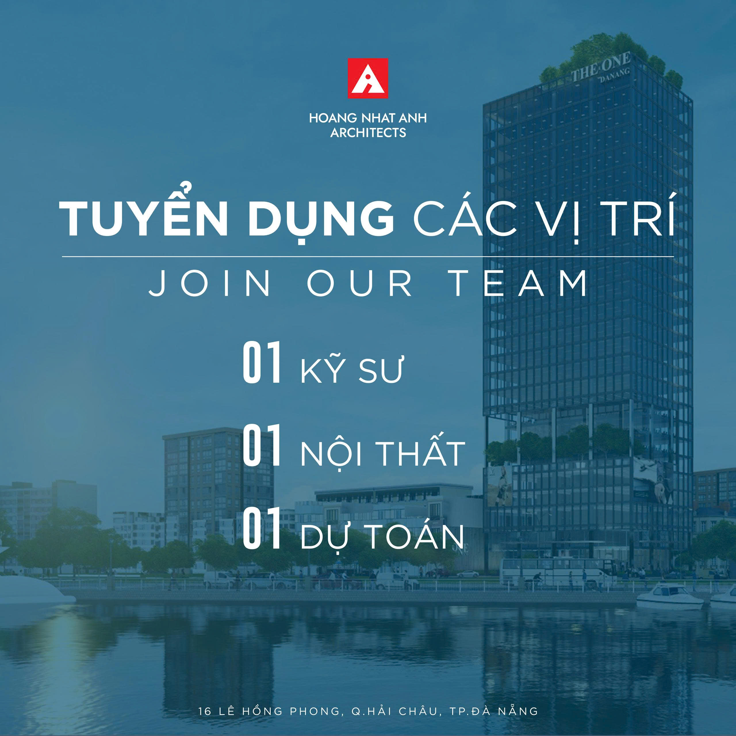 Hoàng Nhật Anh Architects tuyển dụng Kỹ sư Kết cấu, Dự toán & Kiến trúc sư Nội thất
